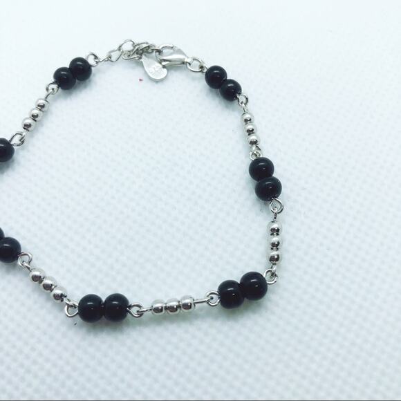 Sterling Silver with Black Beans Bracelet - Picture 3 of 6